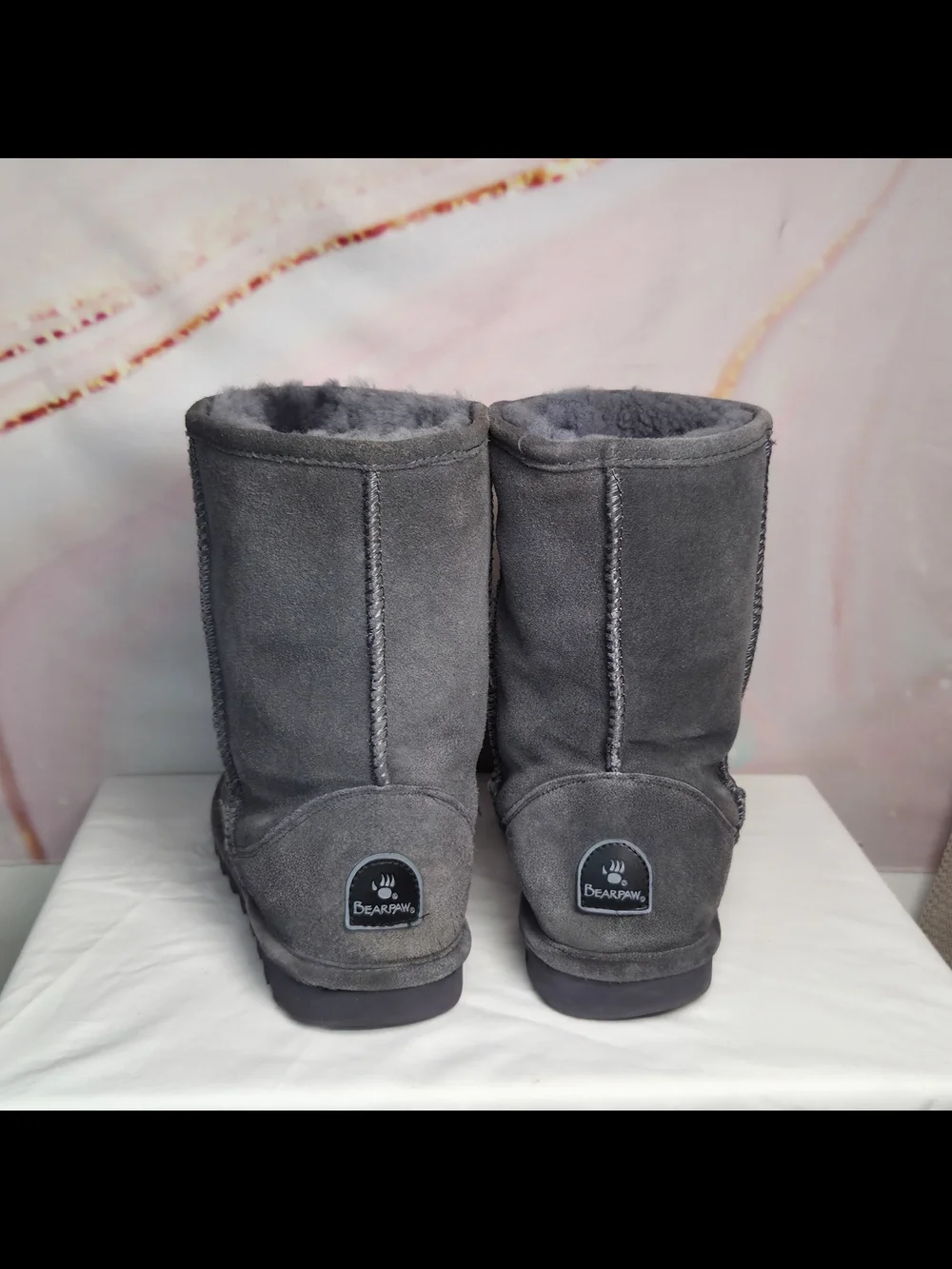 BEARPAW | Women's Elle Short Graphite Suede Winter Boots | Size 7 |